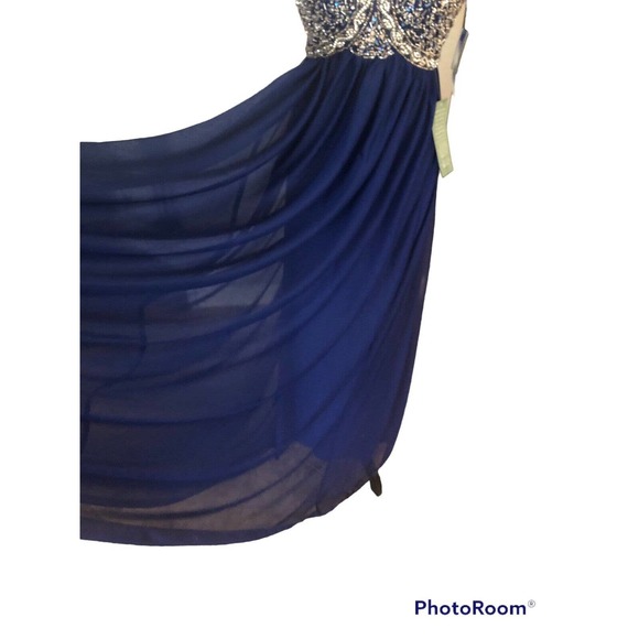 Cocktail Formal Sequin Full Length DRESS ROYAL BLUE SZ 3 $200 Read - Picture 13 of 13